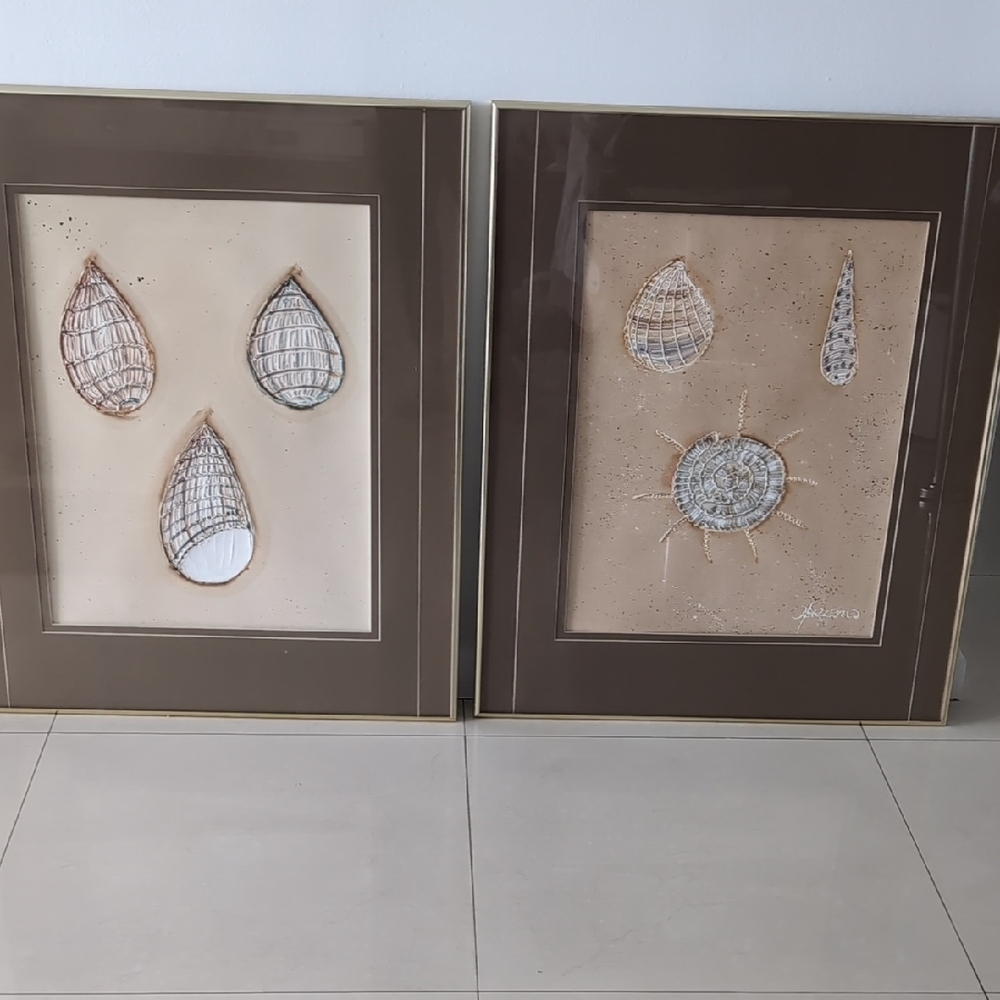 Brown and Cream Shell Art Wall Decor
